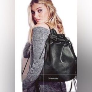 Victoria's Secret Black Backpack with Fringe